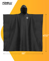 Hooded Reusable Rain Poncho - Black