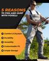 Foxelli Breathable Waders – Fly Fishing Waders for Men and Women, Stockingfoot Breathable Camo Waders for Fishing & Hunting