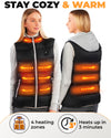Foxelli Women’s Lightweight Puffer Heated Vest with Battery Pack