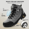Foxelli Men's Hiking Boots | Waterproof | Grey