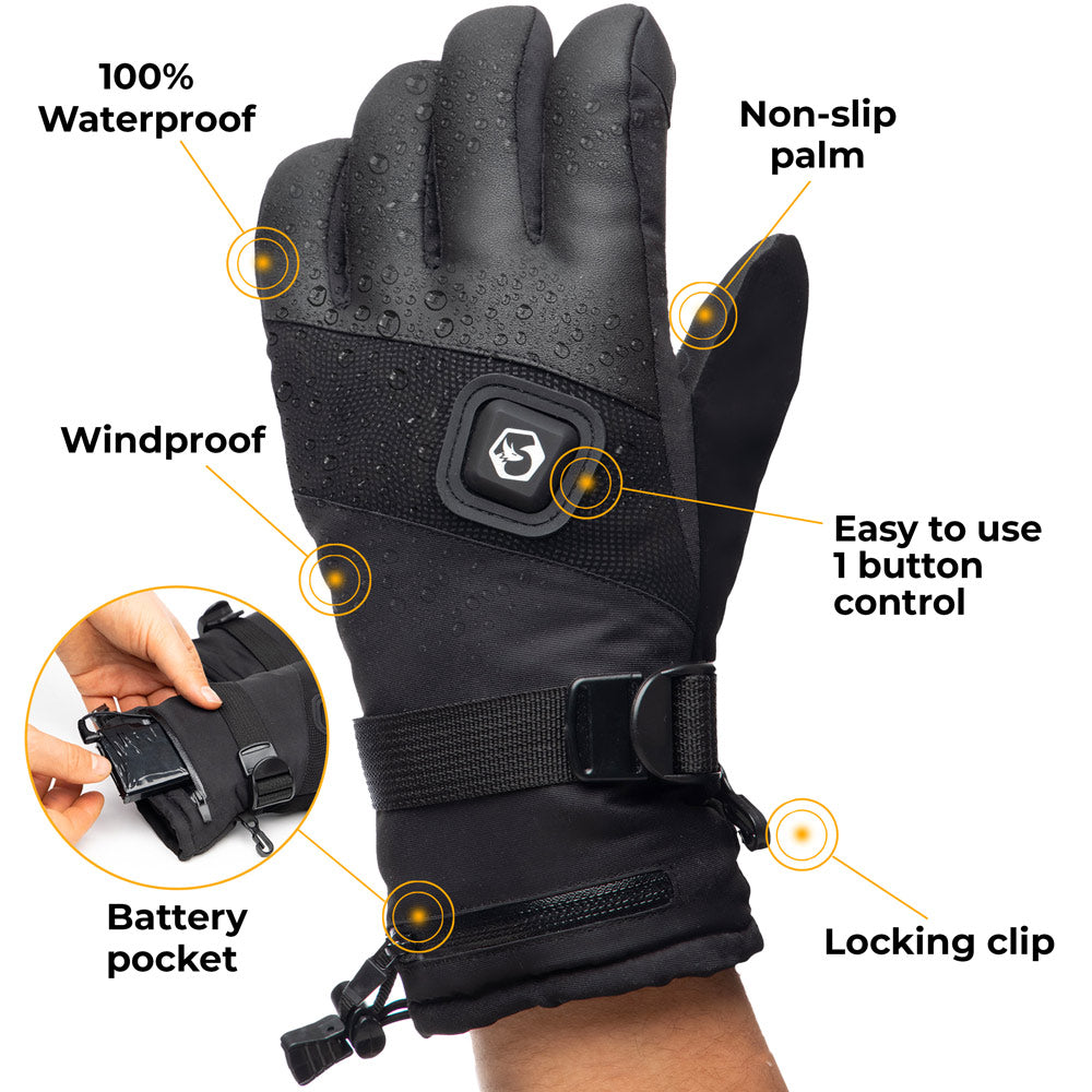 Heated Gloves – Rechargeable Waterproof Electric Gloves for Men & Women