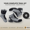 Foxelli Men's Hiking Boots | Waterproof | Grey