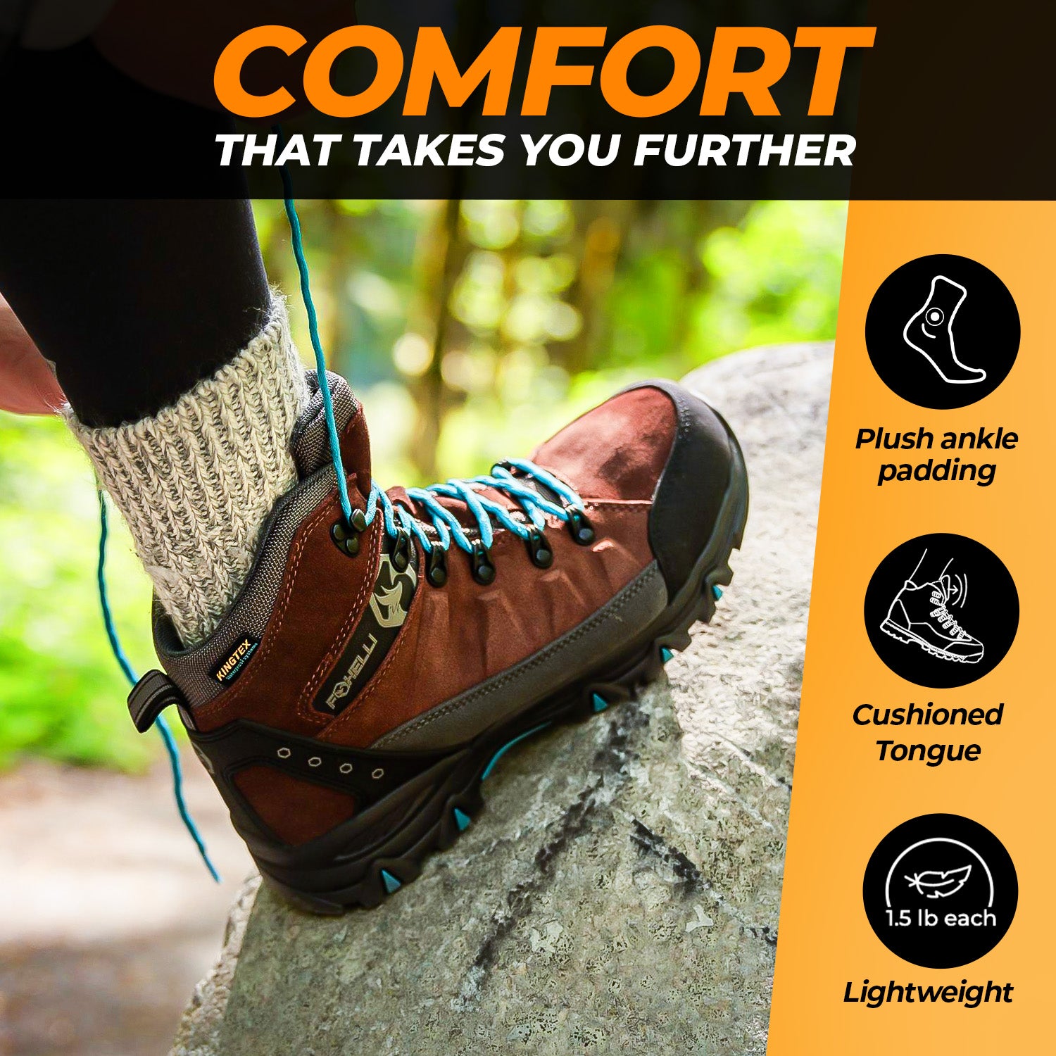 Foxelli Hiking Boots For Women | Waterproof | Brown 12 Foxelli Hiking Boots For Women | Waterproof | Brown 12