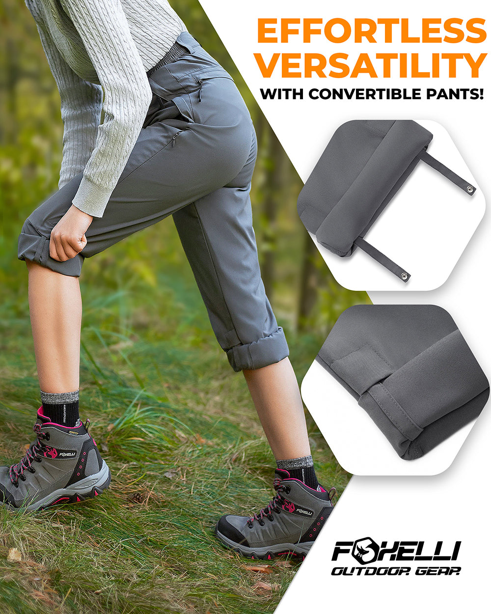 Convertible Lightweight Quick Dry Women's Hiking Pants - Foxelli