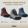 Foxelli Men's Hiking Boots | Waterproof | Grey
