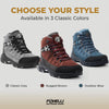 Foxelli Men's Hiking Boots | Waterproof | Brown