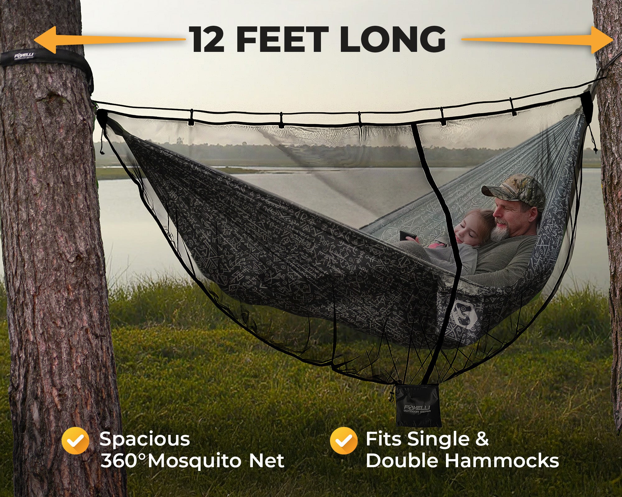 Foxelli XL Hammock Bug Net