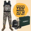 Foxelli Kids Chest Waders – 4mm Neoprene Waterproof Youth Waders with Boots for Duck Hunting and Fishing