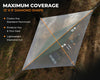 Foxelli Hammock Rain Fly - Waterproof Lightweight Tent & Hammock Rain Tarp for Camping, Backpacking w/Easy Setup Including Extra Long Guy Lines & Stakes