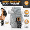 Foxelli Trekking Poles for Hiking – Lightweight & Compact Collapsible Walking Sticks for Men & Women, Adjustable Height Hiking Poles with Cork Grips & All-Terrain Accessories