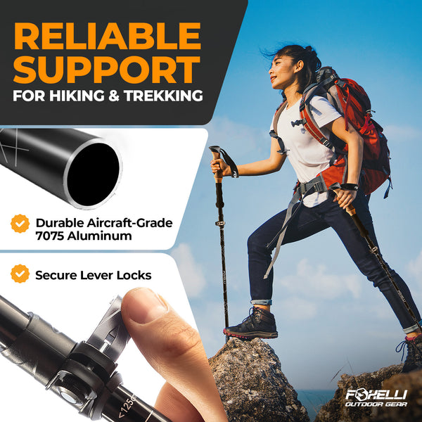 Trekking Poles For Hiking Collapsible Foxelli Trekking Poles U2013
