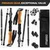 Foxelli Trekking Poles for Hiking – Lightweight & Compact Collapsible Walking Sticks for Men & Women, Adjustable Height Hiking Poles with Cork Grips & All-Terrain Accessories