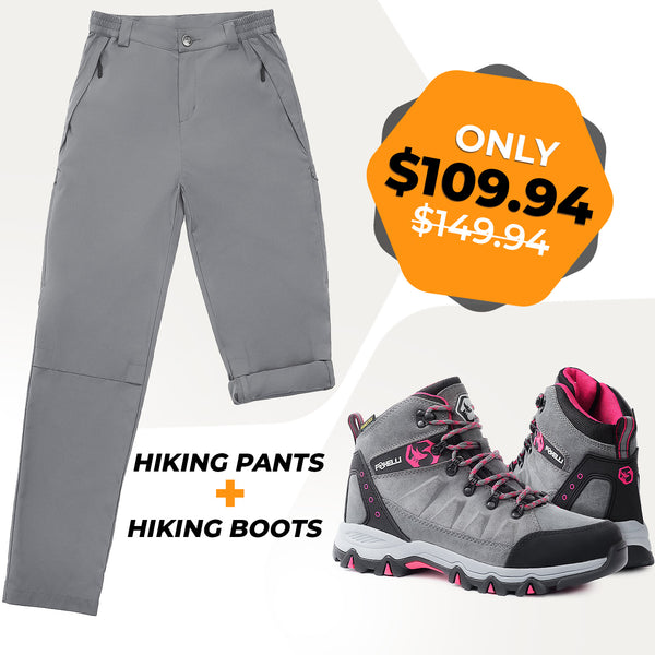 Women's Hiking Pants & Boots Bundle - Foxelli