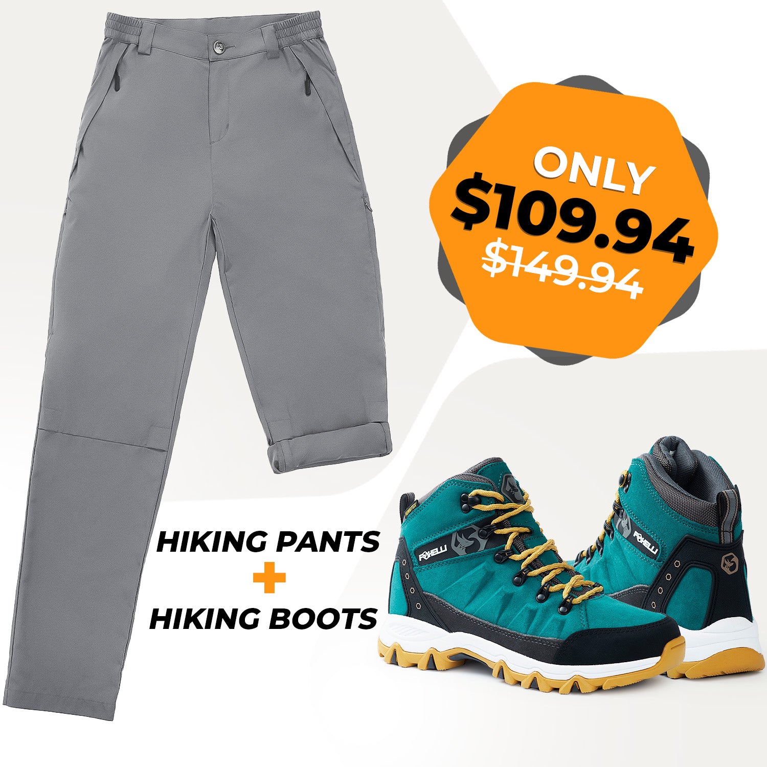 Women's Hiking Pants & Boots Bundle - Foxelli