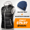 Foxelli Women's Heated Vest & Blue Bluetooth Beanie Bundle