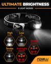 Foxelli LED Headlamp Rechargeable | Ultralight | USB Rechargeable