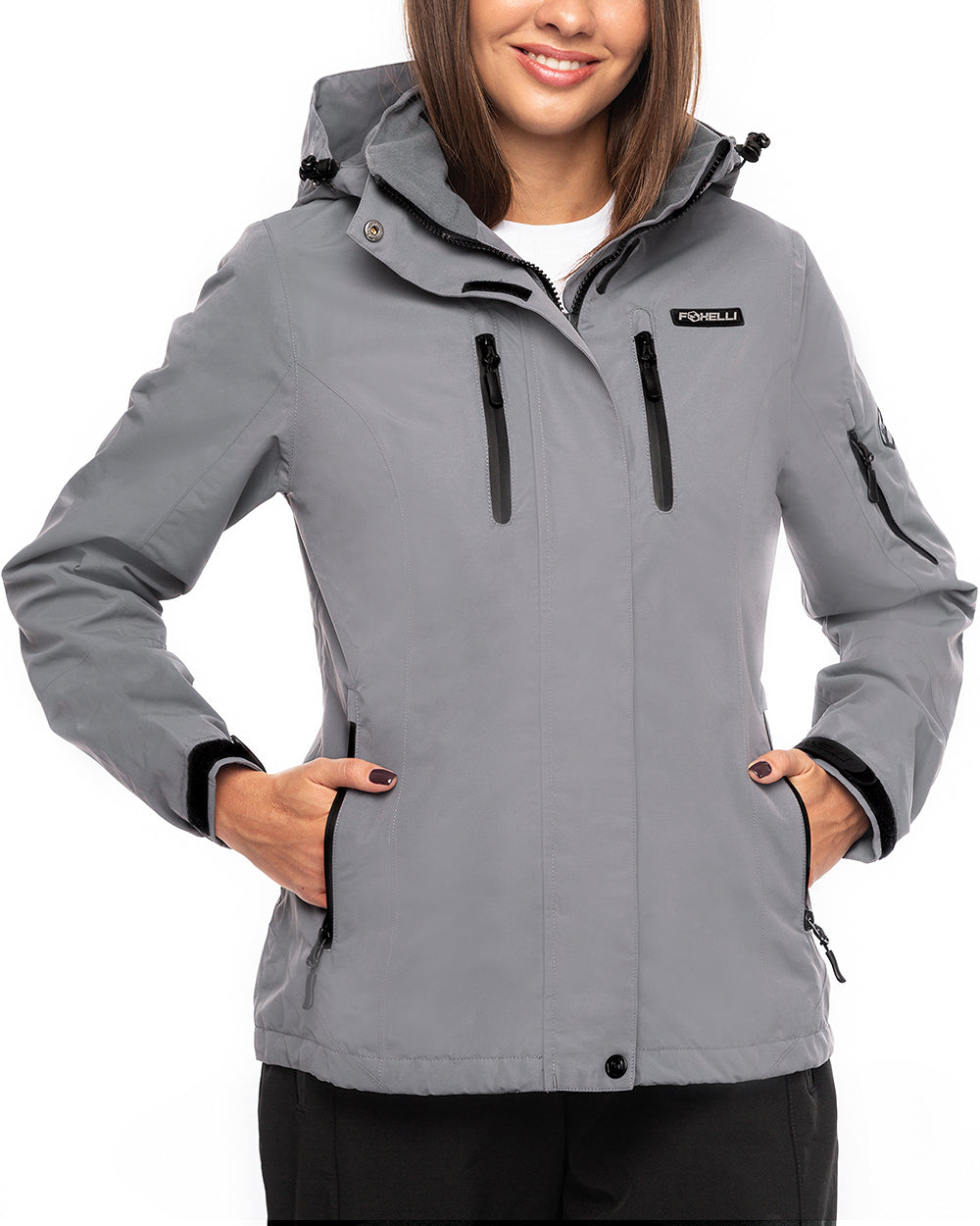 Foxelli Women's Hiking Jacket - Grey