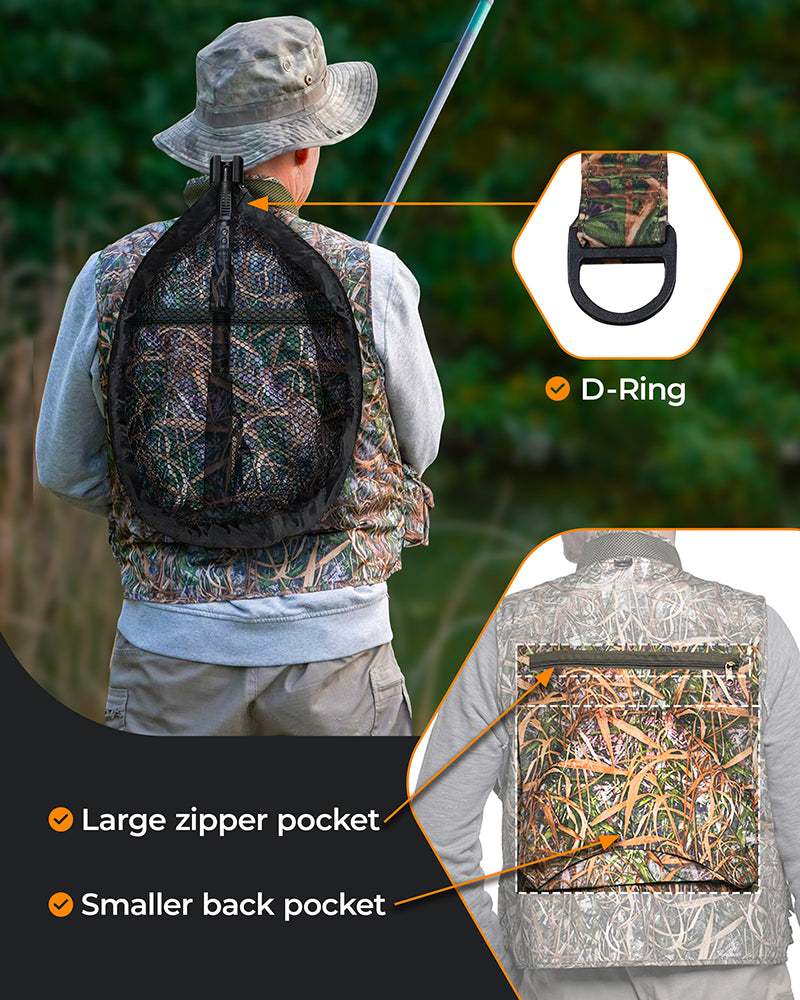 SJK Leader 27 Pocket Mesh Back Fishing Vest, Size XL