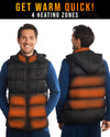 Foxelli Men's Heated Vest | Lightweight | USB Rechargeable