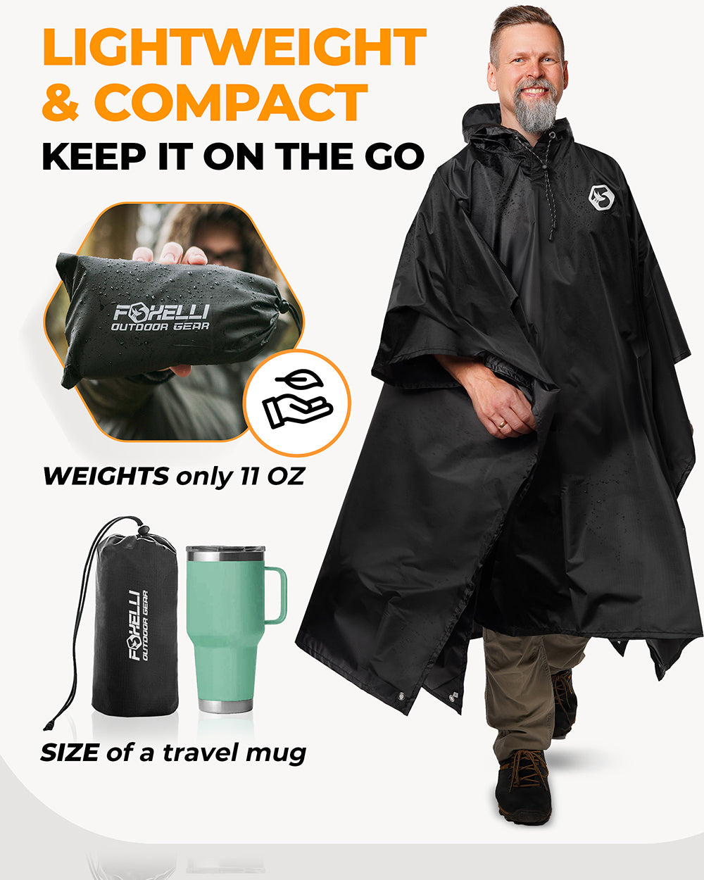 Compact rain poncho Clearance