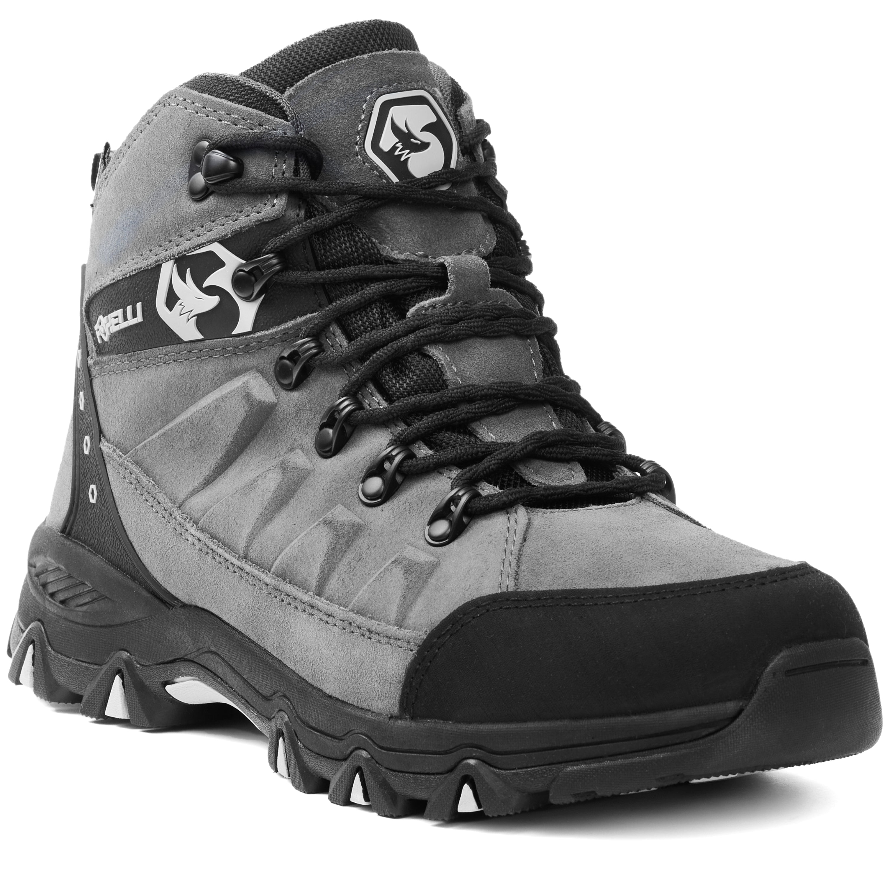 Foxelli Men's Hiking Boots Waterproof Grey