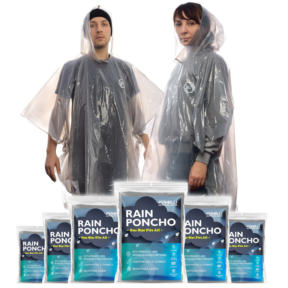 Disposable Rain Ponchos (Family 6 Pack)