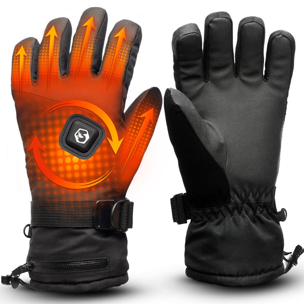 Foxelli Heated Gloves – Rechargeable Waterproof Electric Gloves for Men & Women