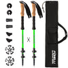 Foxelli Trekking Poles – 2-pc Pack Collapsible Lightweight Hiking Poles, Strong Aircraft Aluminum Adjustable Walking Sticks with Natural Cork Grips and 4 Season All Terrain Accessories