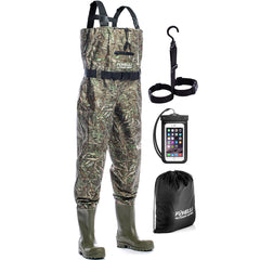 Foxelli Neoprene Chest Waders, Camo Hunting & Fishing Waders for Men &  Women with Boots, Waterproof Bootfoot Waders