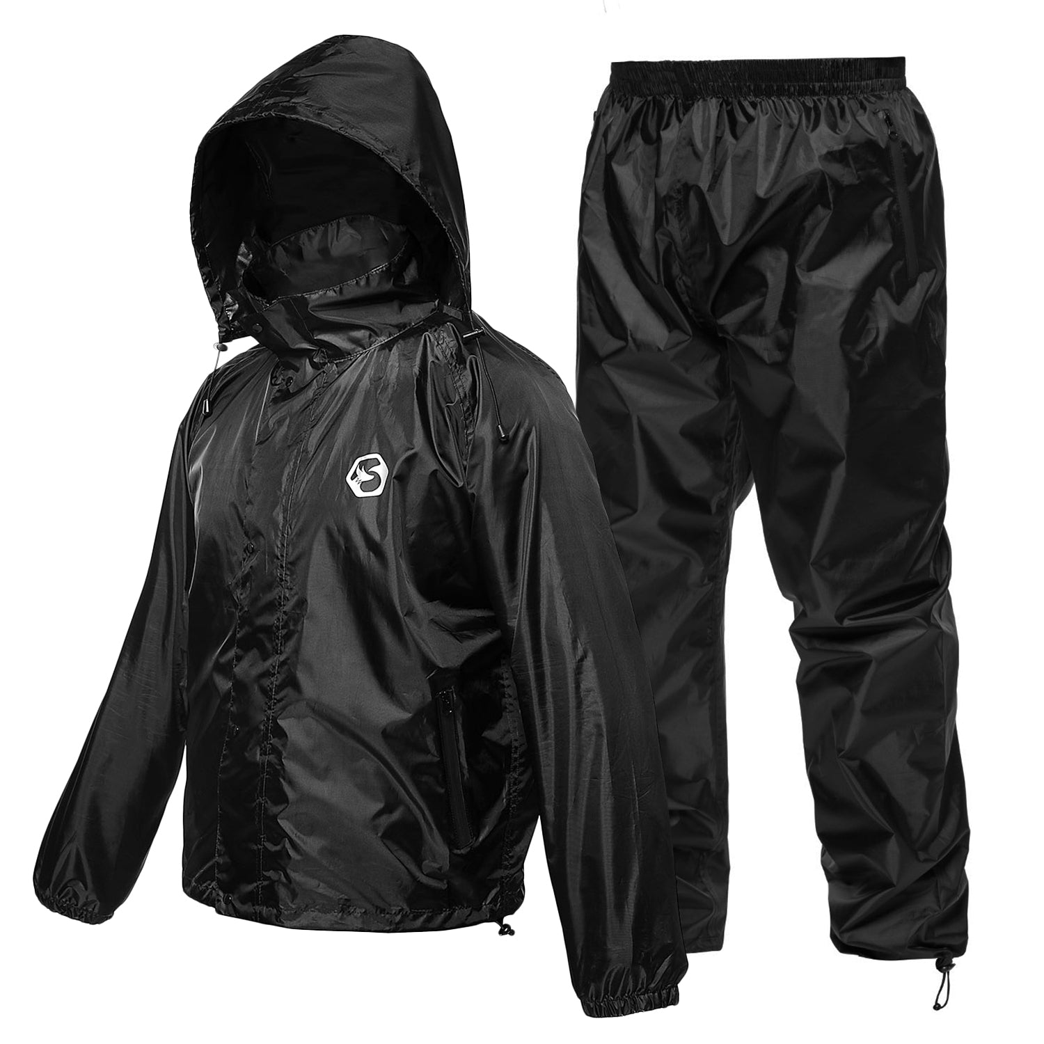 Rain Suit for Men Women Waterproof Zipper Coveralls One Piece Hooded  Rainwear