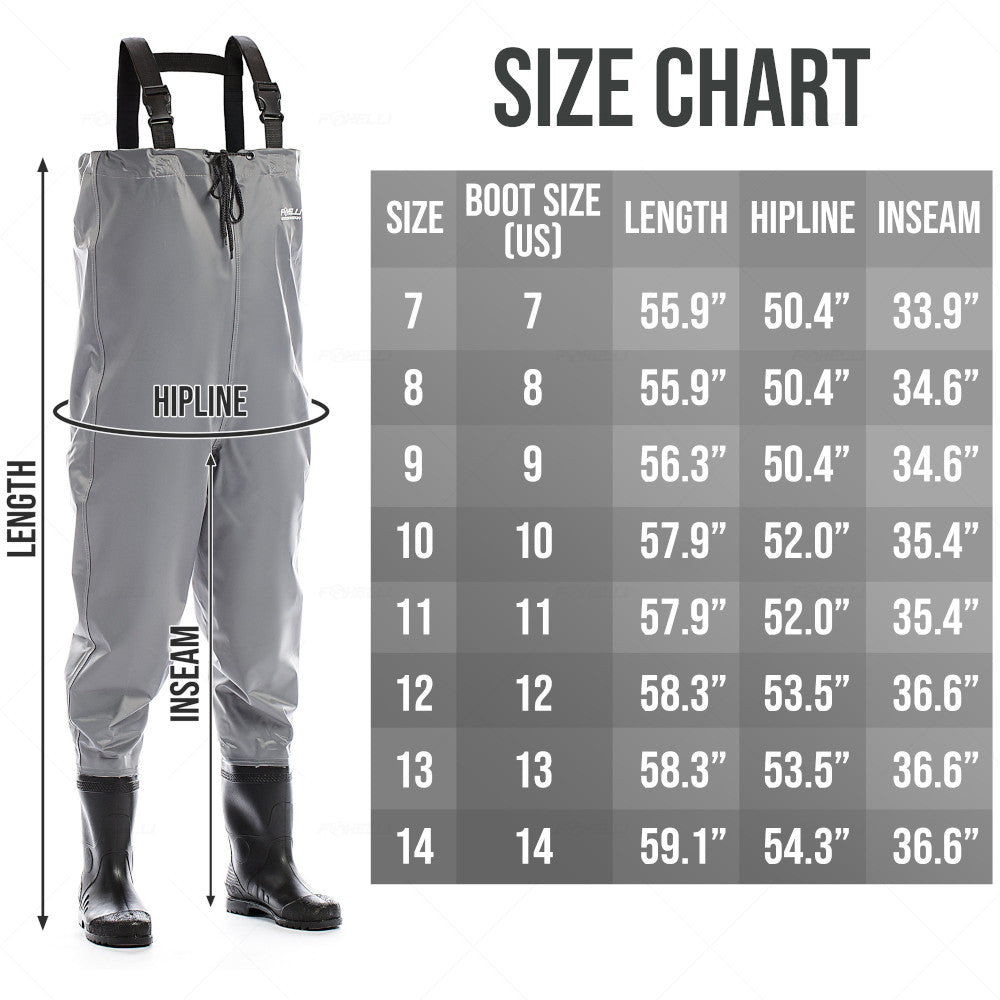 Foxelli Breathable Fishing Chest Waders